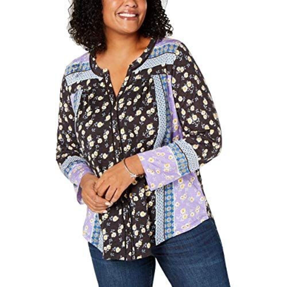 Style & Co Plus Size Mixed Floral Print Top